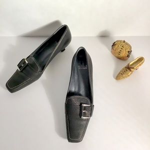 Stuart Weitzman black kitten heels